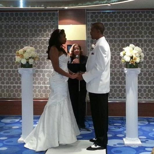 Mr. & Mrs. Dashon Colvin onboard the Carnival Breeze on July 27, 2014