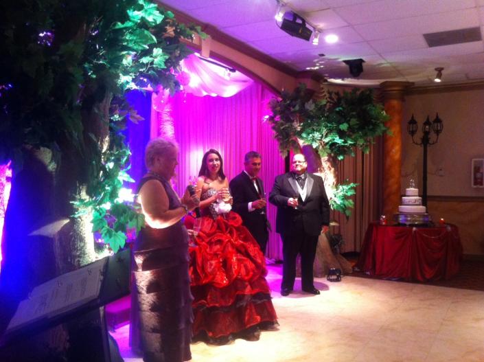 Bianni's Godparents doing the toast