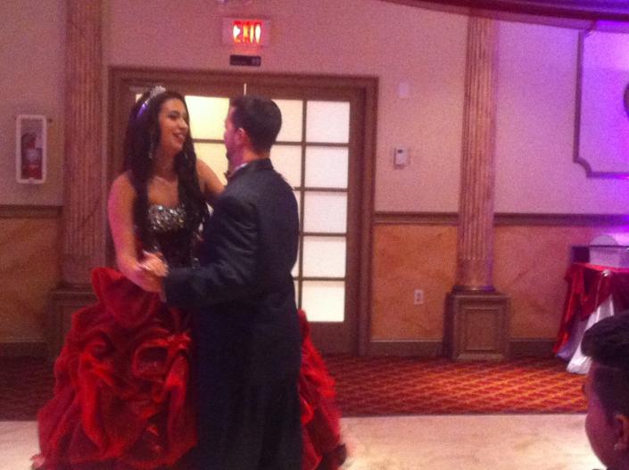 Quinceanera with her older brother, Sergio Orlando.